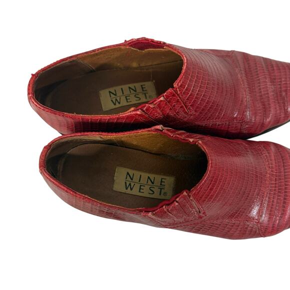 Vintage 90s Country Western Red Leather Short Cowboy Booties 6.5 - Picture 4 of 7